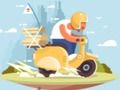 Mchezo Jiji la Scooter linapanda Jigsaw  online