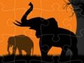 Mchezo Tembo Silhouette Jigsaw  online