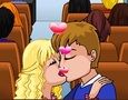 Mchezo Kiss kwenye basi manjano online