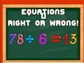 Mchezo Equation: kweli au uongo  online