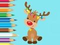 Mchezo Kitabu cha Kuchorea: Reindeer ya Krismasi ya kupendeza  online