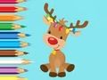 Mchezo Kitabu cha Kuchorea: Reindeer ya Krismasi ya kupendeza  online