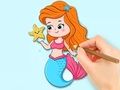 Mchezo Kitabu cha Kuchorea: Binti Mzuri wa Mermaid  online