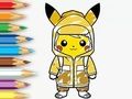 Mchezo Kitabu cha Kuchorea: Pikachu ya mvua  online