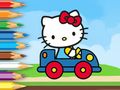 Mchezo Kitabu cha Kuchorea: Hello Kitty Driving Car  online