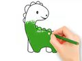 Mchezo Kitabu cha Kuchorea: Dinosaur ya Mtoto Mzuri  online