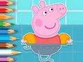 Mchezo Kitabu cha Kuchorea: Kuogelea kwa Peppa  online
