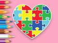 Mchezo Kitabu cha Kuchorea: Jigsaw ya Moyo  online