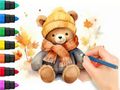 Mchezo Kitabu cha Kuchorea: Dubu ya Autumn  online