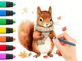 Mchezo Kitabu cha Kuchorea: Squirrel ya Autumn  online
