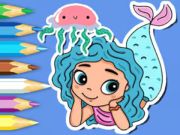 Mchezo Kitabu cha Kuchorea: Jellyfish Mermaid  online