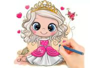 Mchezo Kitabu cha Kuchorea: Chibi Doll Princess  online