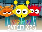 Mchezo Sprunki Pyramixed: mchezo wa squid  online