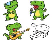 Mchezo Bonyeza na rangi dinosaurs  online