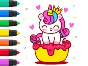 Mchezo Kitabu cha kuchorea: Unicorn Cupcake  online