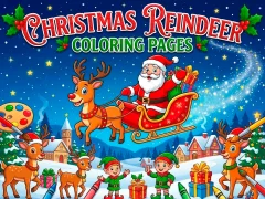 Mchezo Christmas Reindeer Coloring Pages online
