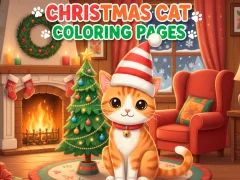 Mchezo Christmas Cat Coloring Pages online