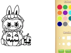 Mchezo Halloween Labubu Coloring & Drawing Game online