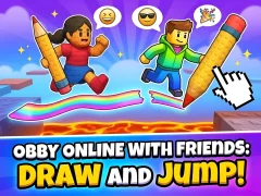 Mchezo Obby online with friends: Draw and Jump! online