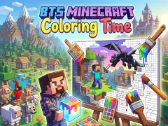 Mchezo BTS Minecraft Coloring Time online
