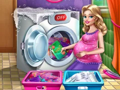 Mchezo Mommy washing clothes online