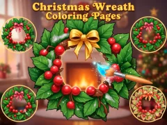 Mchezo Christmas Wreath Coloring Pages online