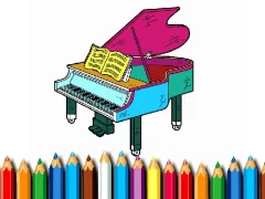 Mchezo Back To School: Piano Coloring Book online