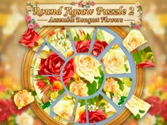 Mchezo Round jigsaw Puzzle 2 - Assemble Bouquet flowers online