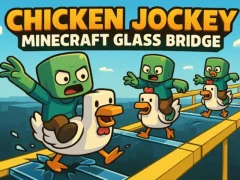 Mchezo Chicken Jockey: Minecraft Glass Bridge online