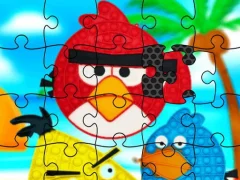 Mchezo Funny Birds Pop It Jigsaw online