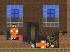 Mchezo Escape from the prison in Mineblock! Destruction! online