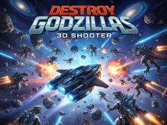 Mchezo Destroy Godzillas: 3D Shooter online