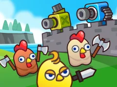 Mchezo Merge Cannon: Chicken Defense online