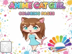 Mchezo Anime Cat Girl Coloring Pages online