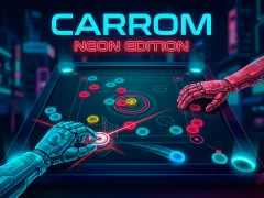 Mchezo Carrom Neon Edition online