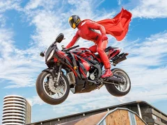 Mchezo Real Motorbike Super Hero Stunt 3D online