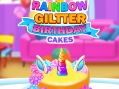 Mchezo Rainbow Glitter Birthday Cakes online