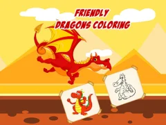 Mchezo Friendly Dragons Coloring online