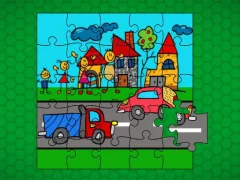 Mchezo Stick Family Fun Time Jigsaw online