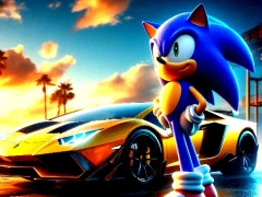Mchezo Sonic Run for Lamborghini online