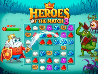 Mchezo Heroes of the match 3 online