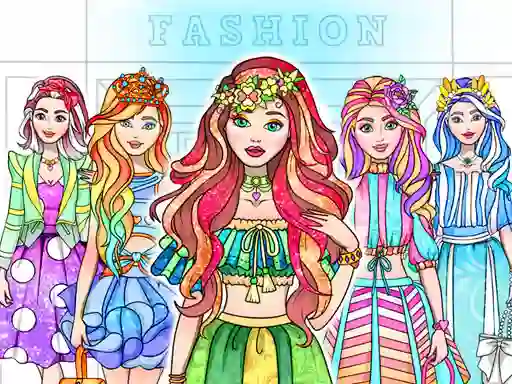 Mchezo Girl Coloring Dress Up Games online