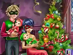 Mchezo Dotted Girl Family Christmas online