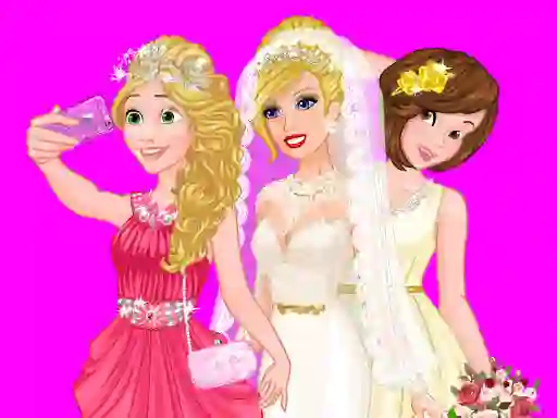 Mchezo Barbie's Wedding Selfie With Princesses online