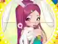 Mchezo Winx bunny style: Round Puzzle online