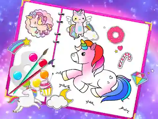 Mchezo Fabulous Cute Unicorn Coloring Book online