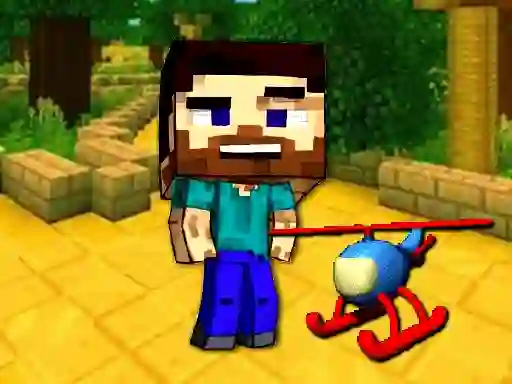 Mchezo Mineblock Helicopter Adventure online