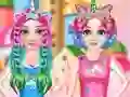 Mchezo Princesses Rainbow Unicorn Hair Salon online