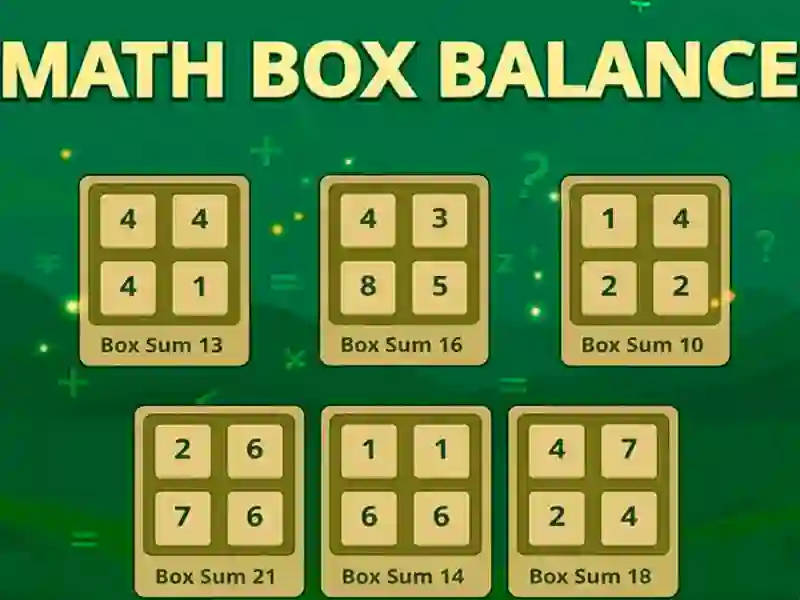 Mchezo Math Box Balance online