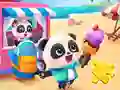 Mchezo Jigsaw Puzzle: Baby Panda Ice Cream Car online